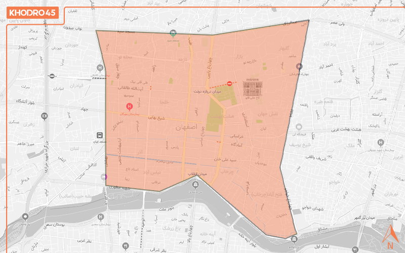 محدوده طرح ترافیک اصفهان